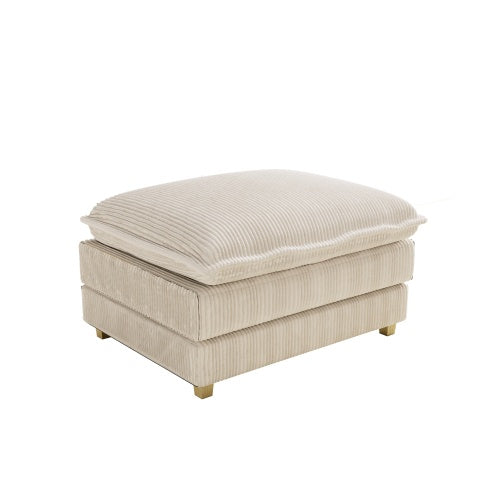LUXE L-Shaped Sectional Sofa with Ottoman - Premium Corduroy Collection