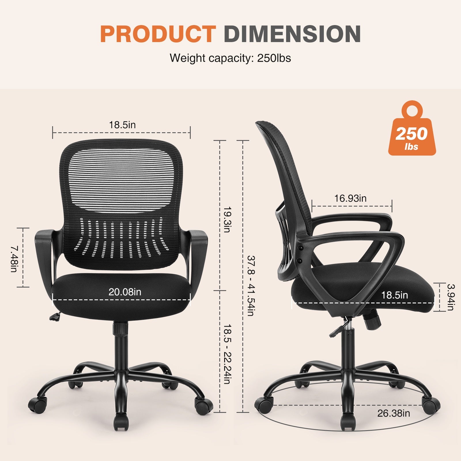 Tall Office Chair With Adjustable Foot Ring