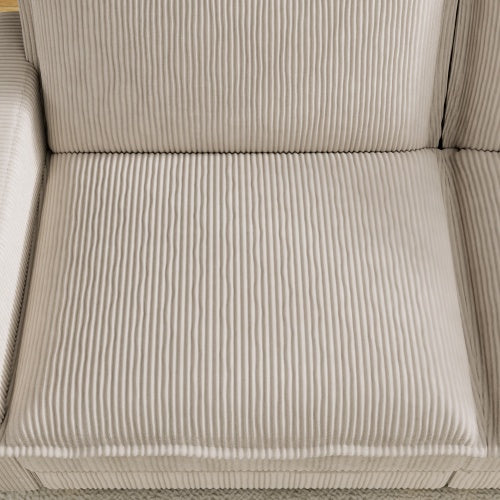 LUXE L-Shaped Sectional Sofa with Ottoman - Premium Corduroy Collection