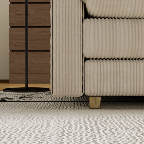 LUXE L-Shaped Sectional Sofa with Ottoman - Premium Corduroy Collection