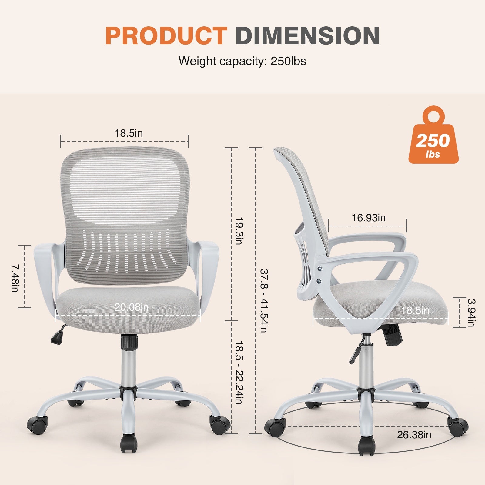 Tall Office Chair With Adjustable Foot Ring
