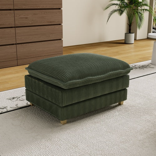 LUXE L-Shaped Sectional Sofa with Ottoman - Premium Corduroy Collection