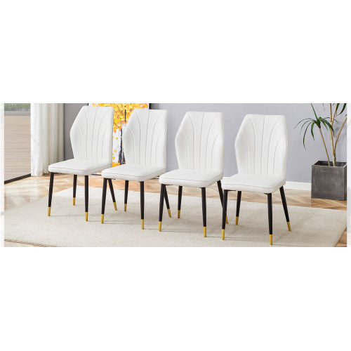 4 Modern Dining Chairs With Stylish PU Patterned