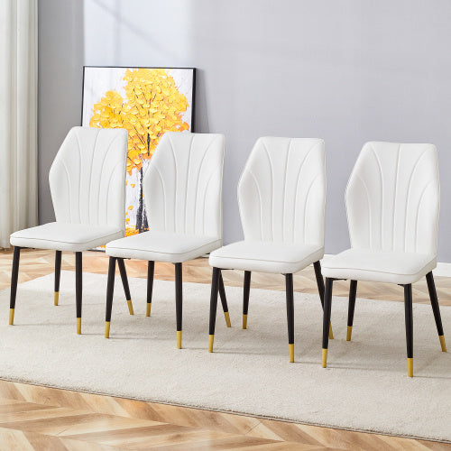 4 Modern Dining Chairs With Stylish PU Patterned