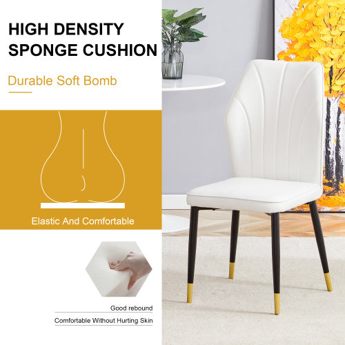 4 Modern Dining Chairs With Stylish PU Patterned