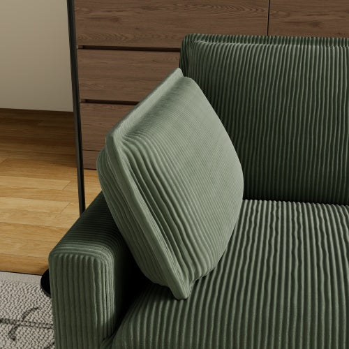LUXE L-Shaped Sectional Sofa with Ottoman - Premium Corduroy Collection