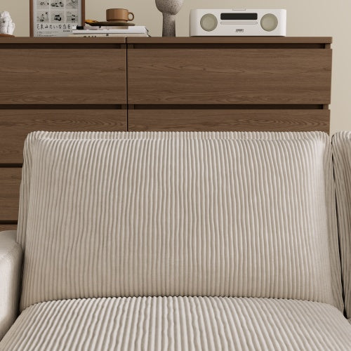 LUXE L-Shaped Sectional Sofa with Ottoman - Premium Corduroy Collection