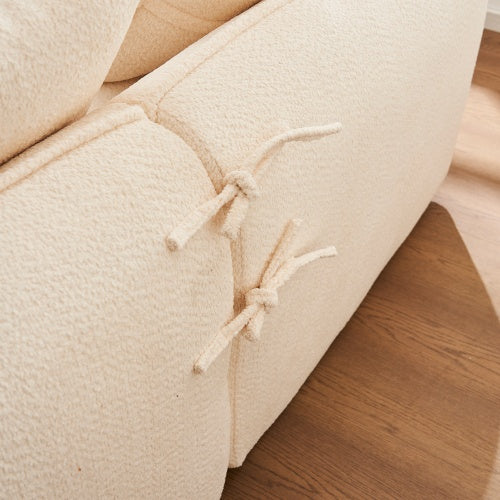 L-Shape Sleeper Sectional with Chaise - Beige & Grey