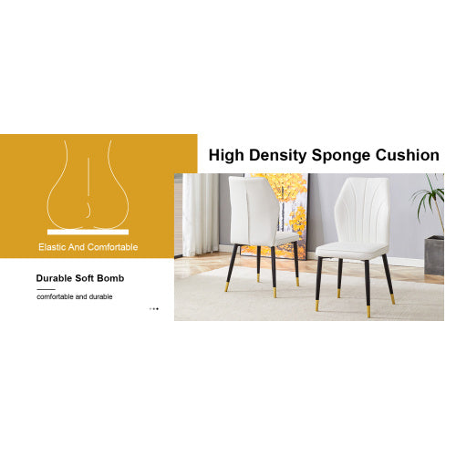 4 Modern Dining Chairs With Stylish PU Patterned