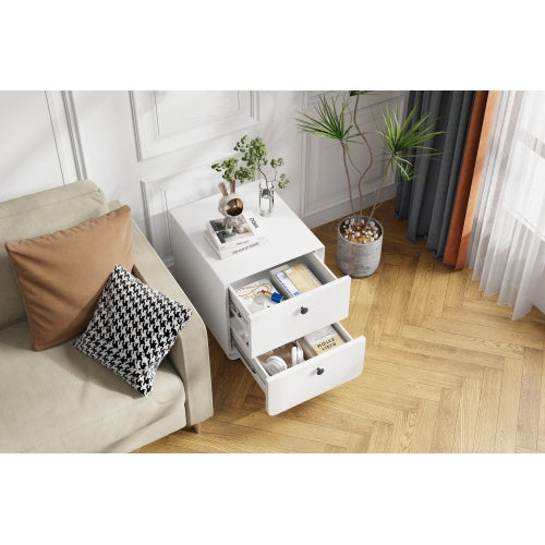 Steel Cabinet with 2 Drawers - Circular Handle
