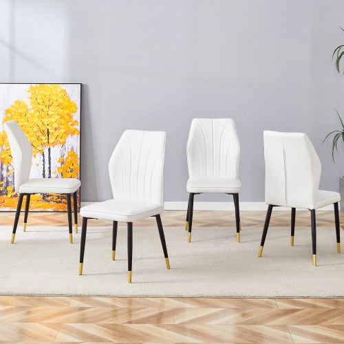 4 Modern Dining Chairs With Stylish PU Patterned