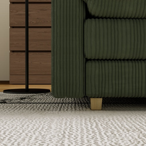 LUXE L-Shaped Sectional Sofa with Ottoman - Premium Corduroy Collection