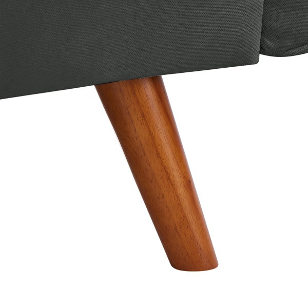 Linen Sofa with Adjustable Backrest - Dark Gray