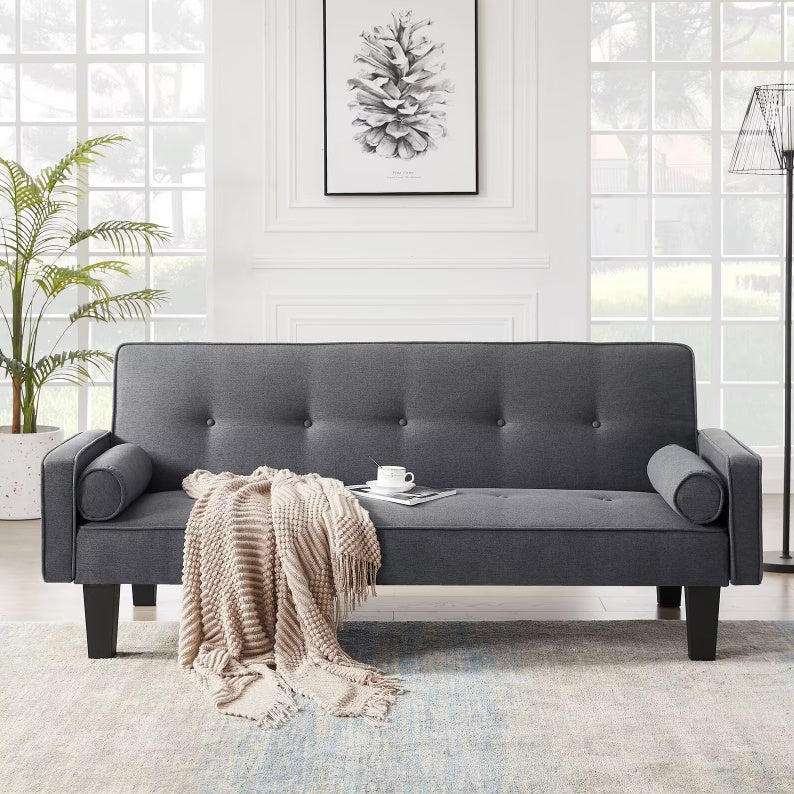LUXE Button Tufted Sofa - Premium Dark Gray Collection