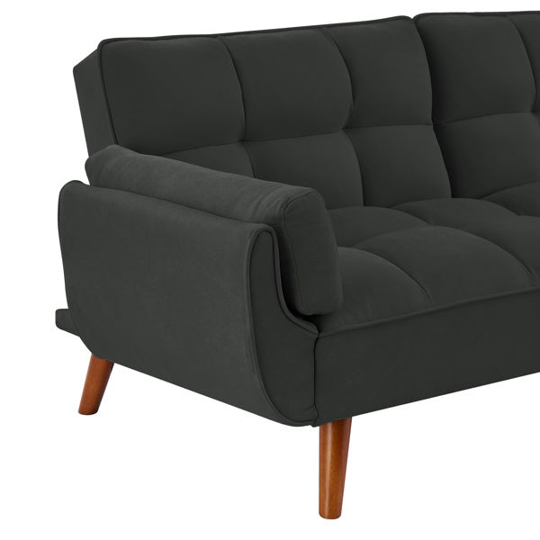Linen Sofa with Adjustable Backrest - Dark Gray