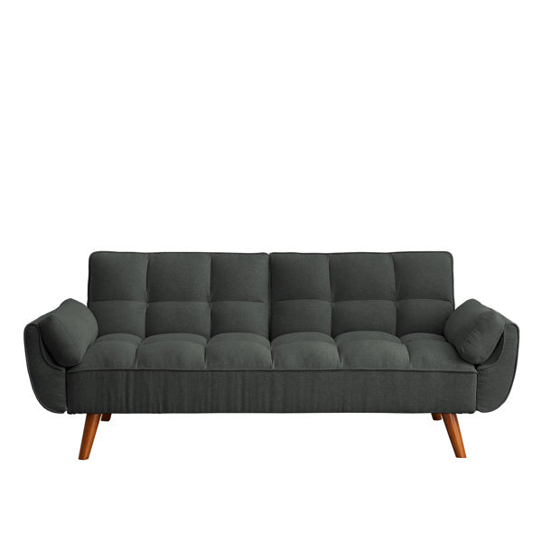 Linen Sofa with Adjustable Backrest - Dark Gray